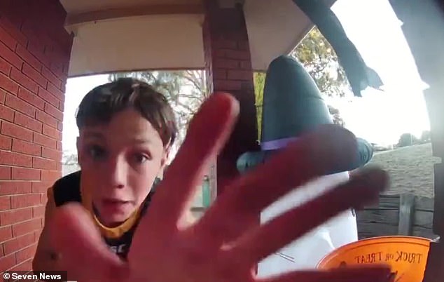 The 11-year-old's generosity was captured on a doorbell camera