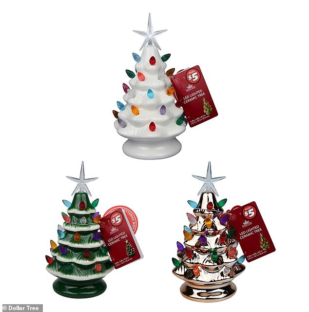 The 'vintage style' Christmas ornaments are available in three seasonal colours