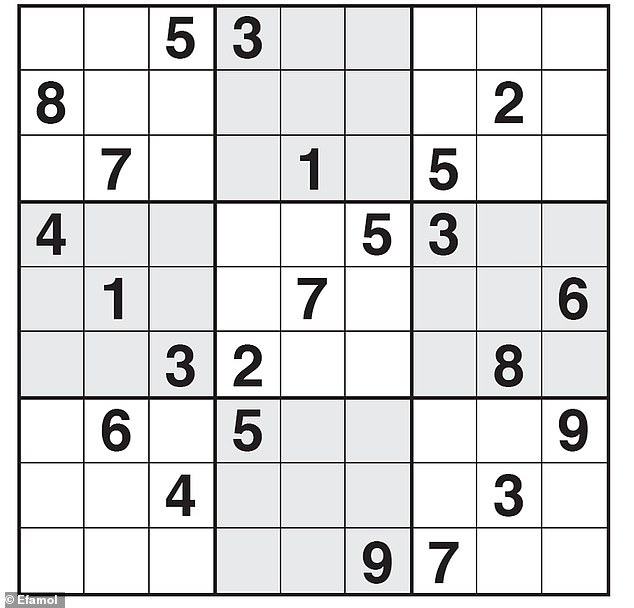 In a Sudoku puzzle, each column, row and 3x3 box must contain the numbers one through nine, with each number appearing only once