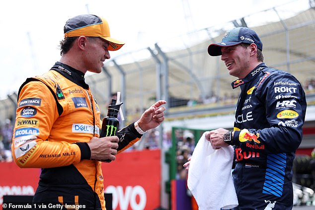 Max Verstappen and Norris chatting after the Brit ate the Dutchman's lead in the championship