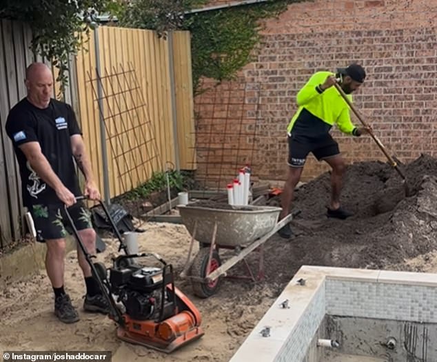 Footy star has worked on a construction site and says the job is 'bloody hard'