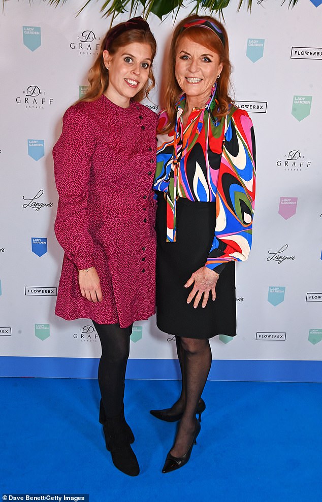 Princess Beatrice (left) and mother Sarah Ferguson attended the Lady Garden Foundation Langan's Ladies Lunch in London on October 15