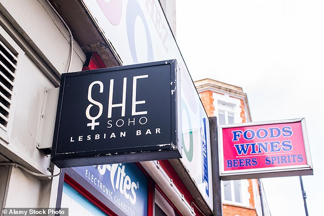 SHE Soho Lesbian bar in Soho, a very popular lesbian bar location in London. Many of London's gay bars are clustered around Soho, the traditional centre