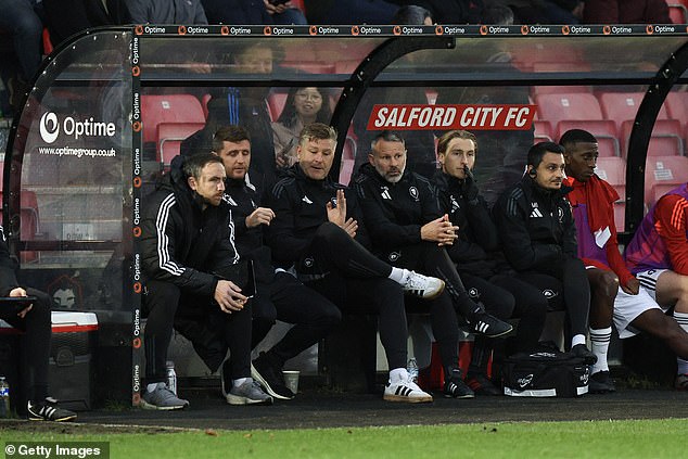 During the match, the 50-year-old former Wales manager watched the action from the bench