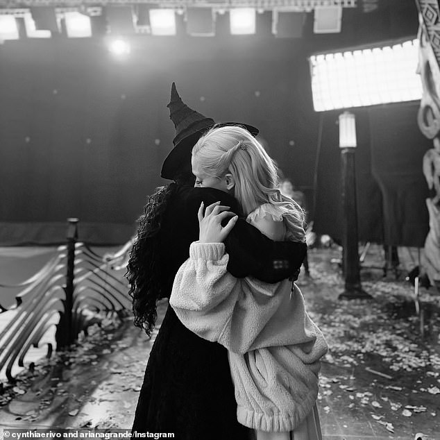 The singer, who plays Glinda The Good Witch Of The North in Wicked, recently shared a black and white photo of herself and co-star Cynthia Erivo