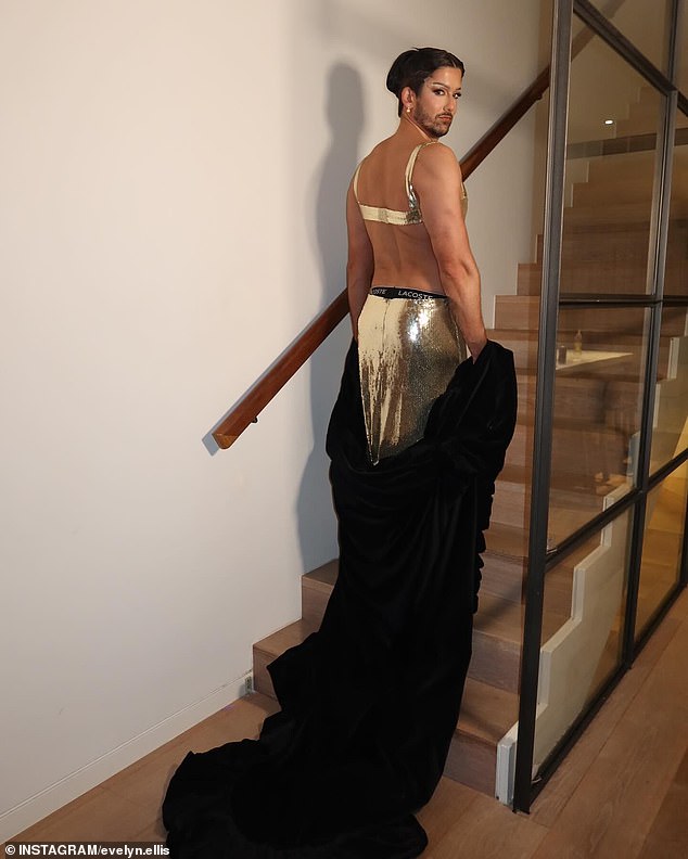 Duncan, 39, went all glam on the red carpet as he donned drag and wore a handmade replica of his girlfriend's 2023 Logies ensemble