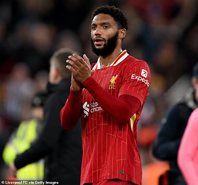 Joe Gomez replaced Konate at the back as the Reds overturned a first-half deficit