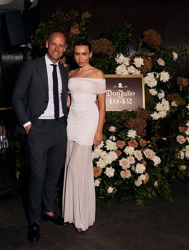 Bar Bambi owner Nick Russian and his influencer wife Rozalia were also at the afterparty. Rozalia, who has 267,000 Instagram followers, wore an elegant, off-the-shoulder white number. Both shown