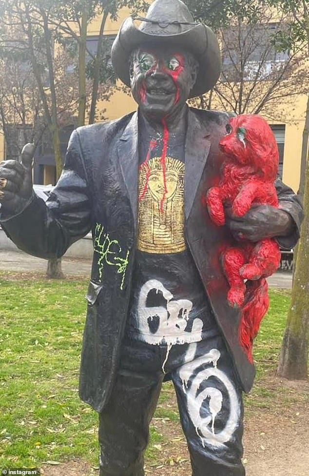 It is not the first time that the tribute to Molly has come under fire. In 2023, Molly's statue was defaced with red paint and graffiti. Pictured