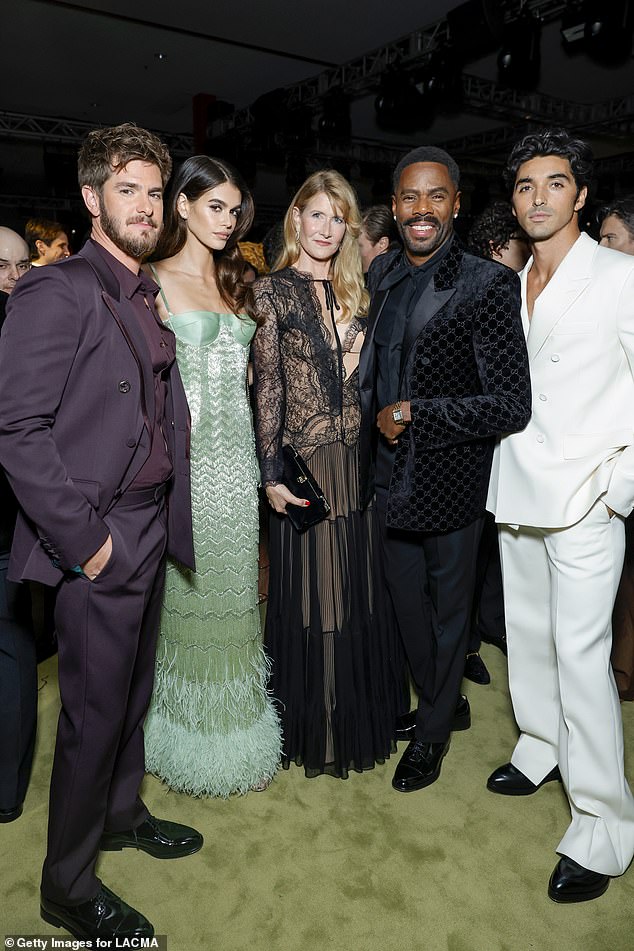 Andrew Garfield was pictured with Kaia, Laura Dern, Colman Domingo and Taylor Zakhar Perez at the bash