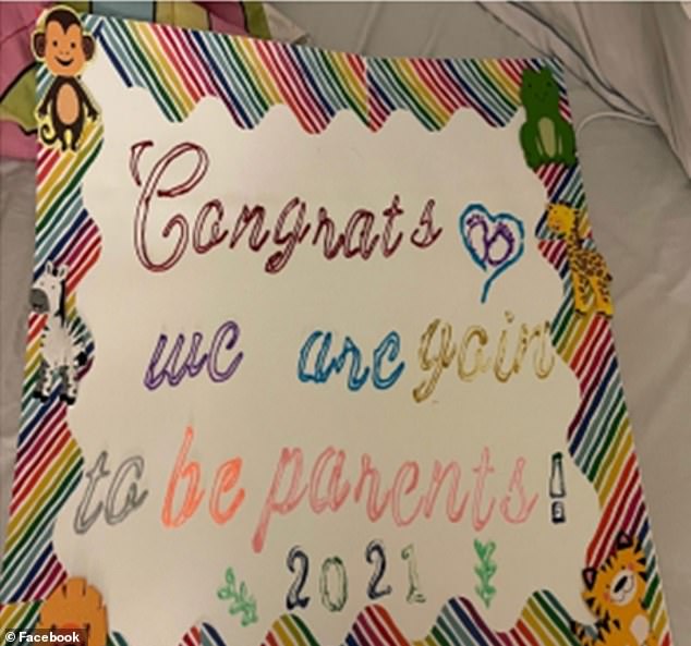 She became pregnant with his child and signed this handmade card for him to celebrate