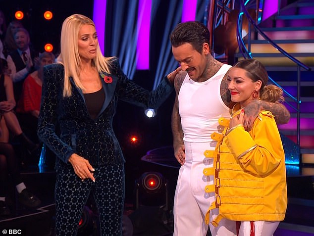 The former TOWIE star, 36, transformed into Queen frontman Freddie Mercury as he opened the BBC show with a salsa to hit Another One Bites The Dust