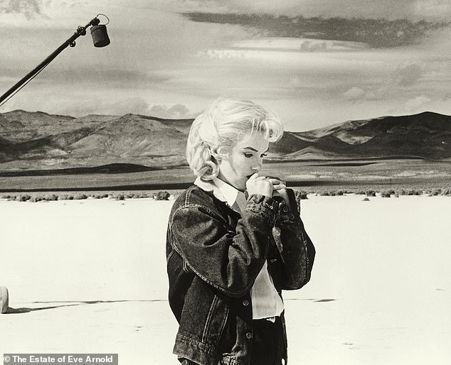 He recalled his grandmother telling him that Marilyn was having a hard time on the set of the 1961 film The Misfits. Marilyn is pictured behind the scenes of The Misfits