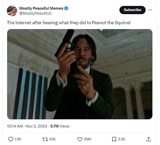 In another creation that poked fun at the Keanu Reeves-led John Wick, an AI-generated image circulation on killed his dog.