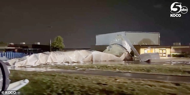 Amateur video taken by a citizen shows extensive damage to Newcastle Elementary School, which borders Oklahoma City to the southeast