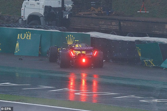 Williams driver Franco Colapinto crashed before the red flag was raised in Sao Paulo