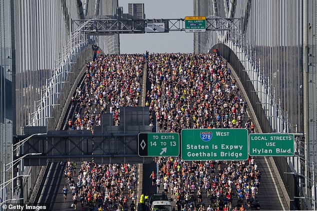 About 50,000 people walked the course that starts on Staten Island and ends in Central Park