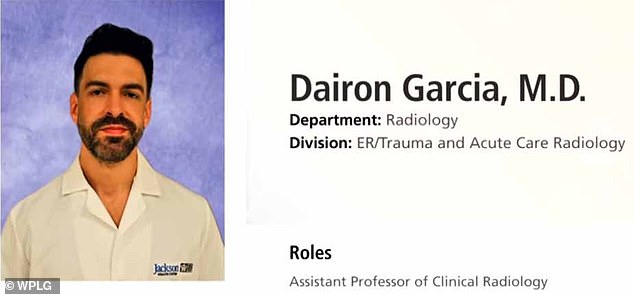 Doctor Dairon Garcia's page on the University of Miami homepage has been removed