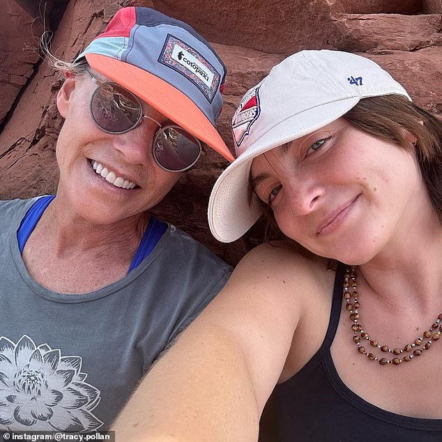 'I love you @esmeannabelle Happy Birthday!!!' she wrote. 'I love absolutely everything about you and I am blessed to explore the world with you! You are my heart.' They both shared a loving smile in a selfie taken against a large red rock foundation