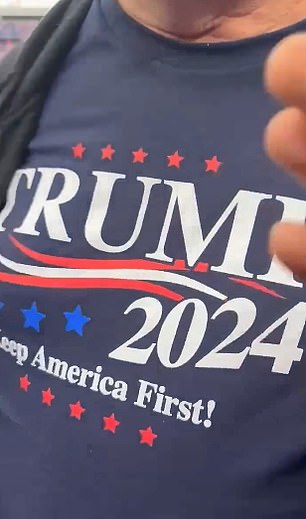 A man wearing a Trump shirt was told to remove it under NFL policy on Sunday in Buffalo