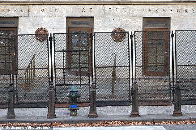 The US Treasury Department is facing a protective barricade as Washington DC continues preparations ahead of the presidential election