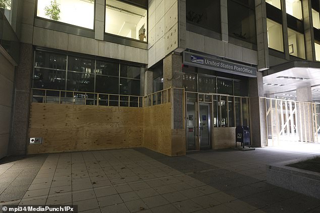 Businesses near the White House have been boarded up ahead of tomorrow's Election Day