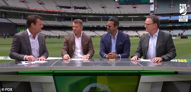 Warner (second from left) has joined a host of cricketing greats including (left to right) Adam Gilchrist, Wasim Akram and Mark Waugh