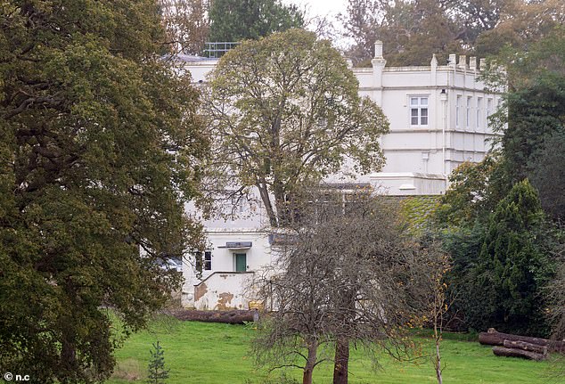 Crumbling paintwork, cracks and black mold can be seen on the exterior walls where his beloved mother once roamed with her sister Margaret as a young Princess Elizabeth