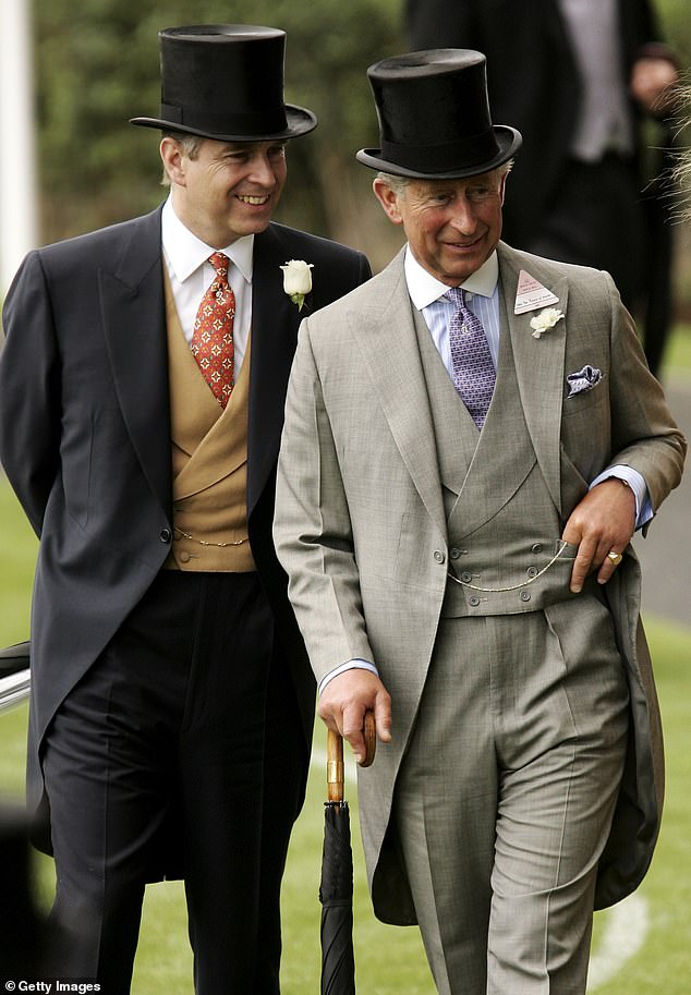 Andrew pictured with Charles on the first day of Royal Ascot in 2006. Andrew has rejected all his brother's requests to move to the smaller Frogmore Cottage