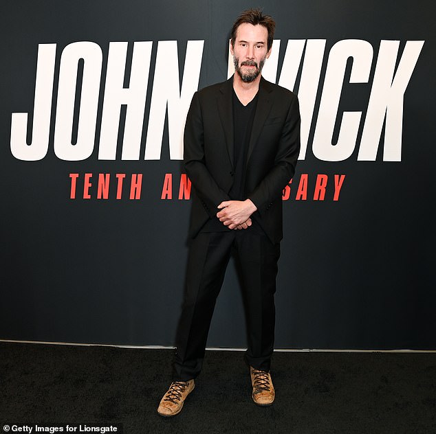 Keanu Reeves attended the John Wick 10th Anniversary Fathom Screening Q&A at AMC Century City 15 on Sunday (November 3) in Los Angeles