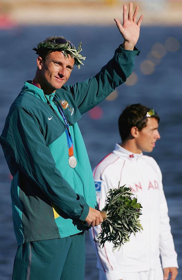 Nathan Baggaley won a silver medal in the final of the K-1 men's 500 meters class at the 2004 Summer Olympics in Athens. Photo: Jonathan Ferrey/Getty Images