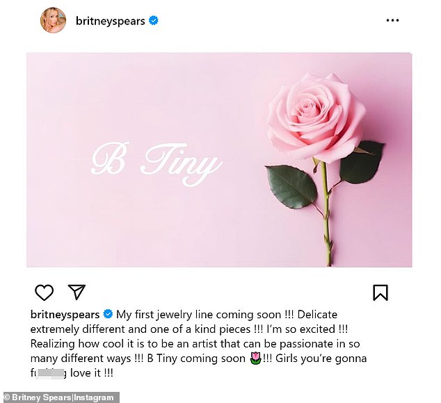 She took to Instagram to share her latest venture's logo, which consists of a pink background and a matching rose with the brand name written in cursive font