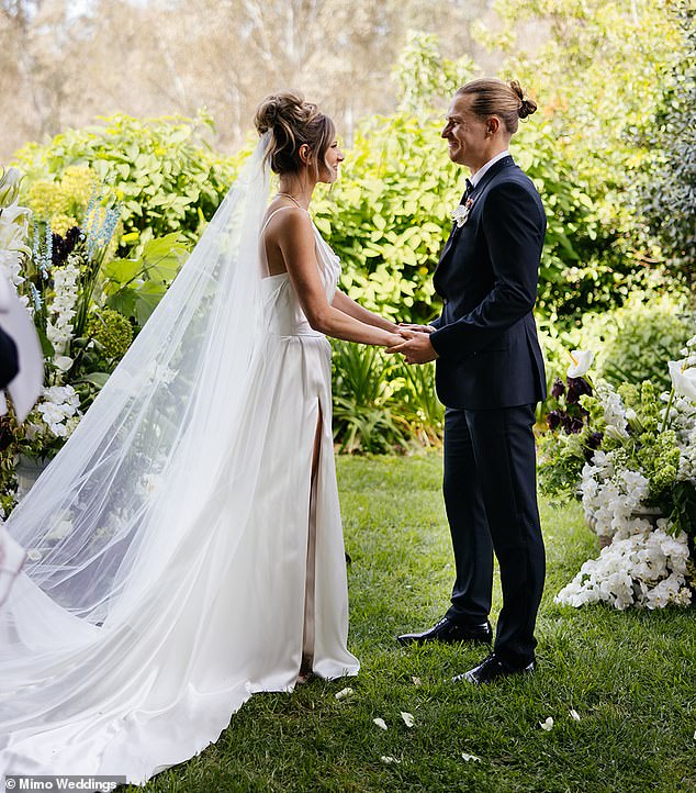 The couple took the vows in an intimate setting, surrounded by family and friends