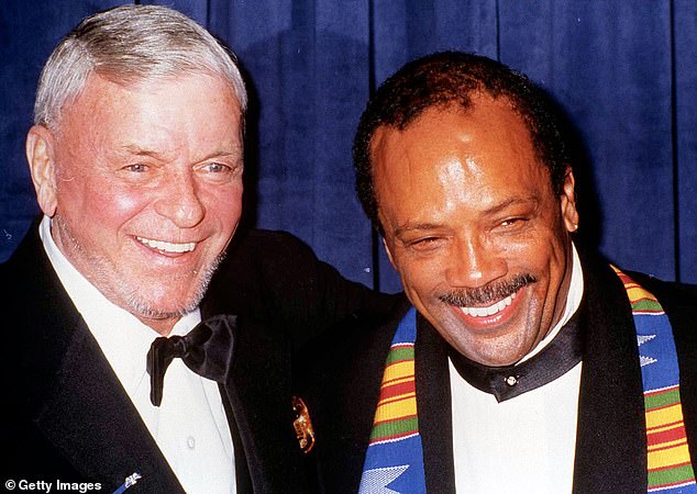 Jones with Frank Sinatra at the 21st Annual Scopus Awards on January 13, 1991 at the Century Plaza Hotel in Century City, California