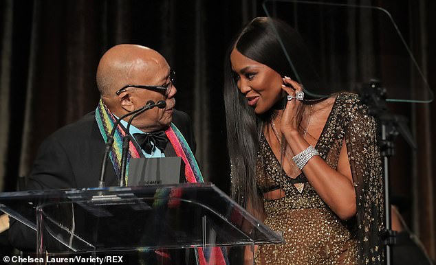 Quincy Jones and Naomi Campbell at the American Icon Awards Gala in Los Angeles in May 2019