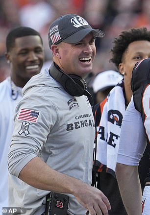 Bengals coach Zac Taylor and his players were in the mood to celebrate after Sunday's win