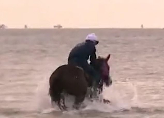 A slippery operator appeared to slip while completing a training session in the sea