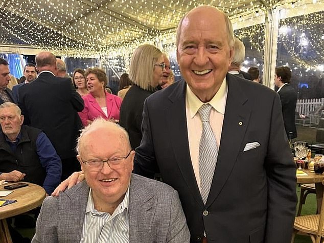 The broadcaster posed, smiling broadly, for photos with former Labor Party power broker Graham Richardson, among others, during a rare public appearance in July