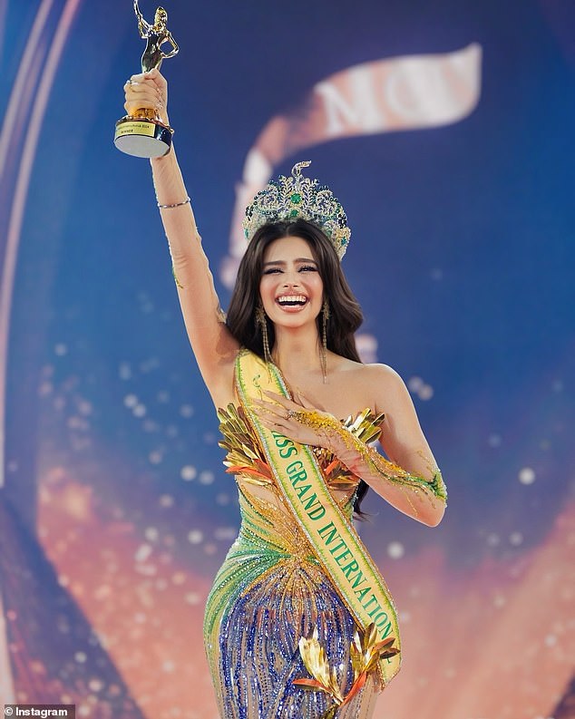 Winner of the Bangkok-based Miss Grand International beauty pageant: Rachel Gupta, from India