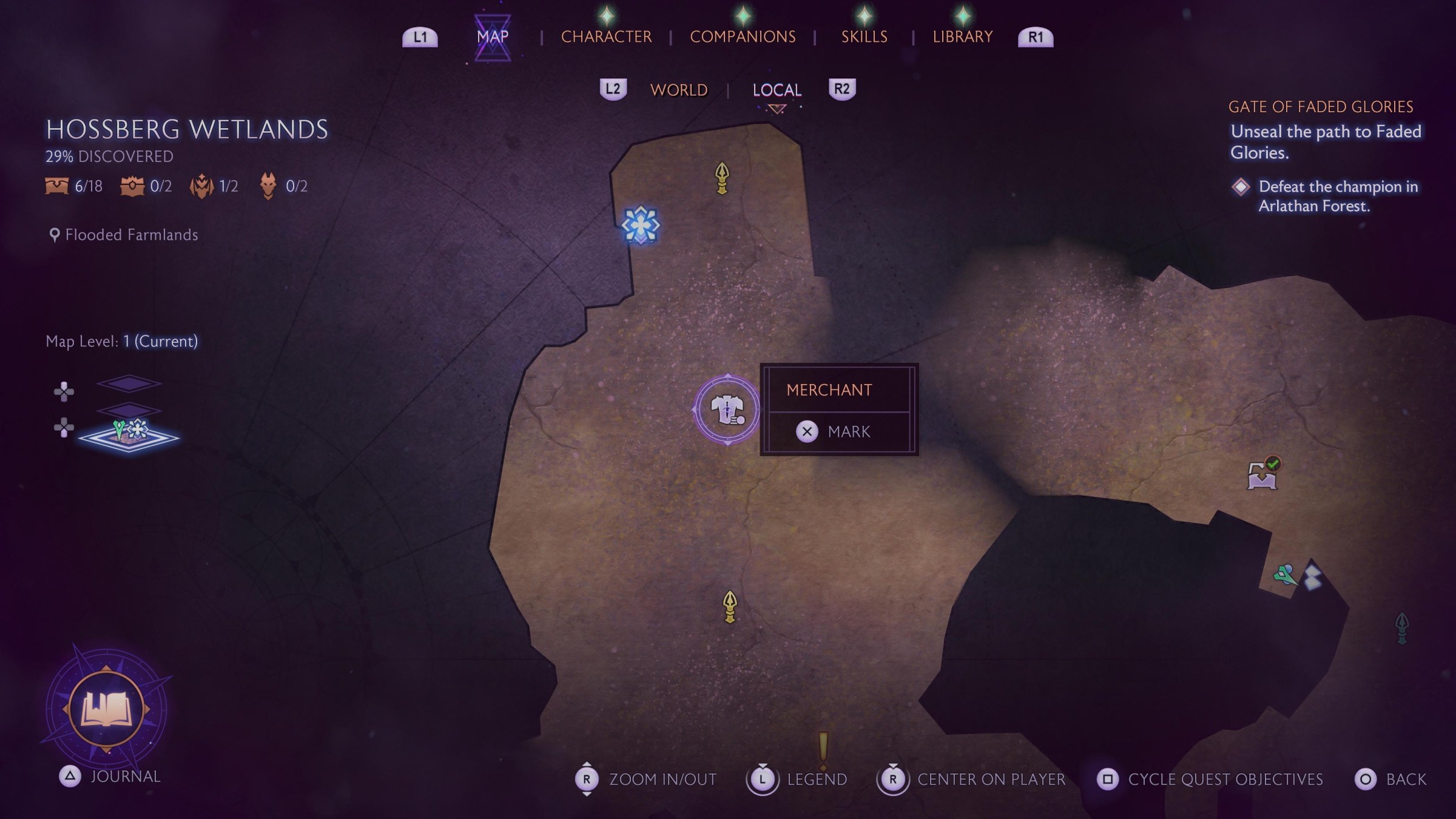 A map shows the location of a merchant to whom valuables are sold in Dragon Age the Veilguard