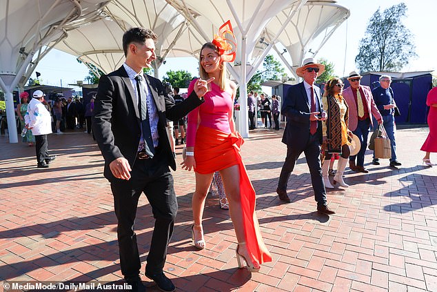 Large crowds have descended on Flemington Racecourse ahead of the 164th stage of the Melbourne Cup on Tuesday at 3pm