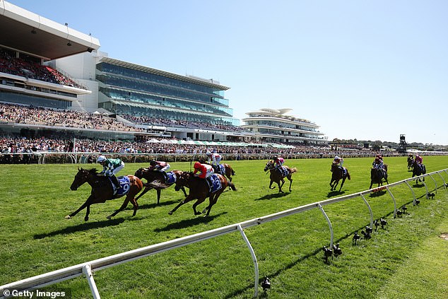 A packed crowd has gathered at Flemington for the 2024 Melbourne Cup event