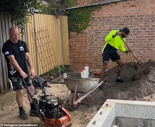 Footy star has worked on a construction site and says the job is 'bloody hard'