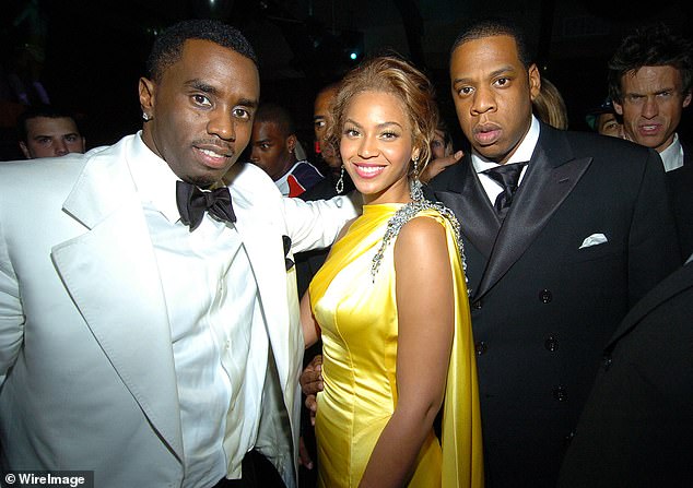 Beyonce and her husband Jay-Z, right, were among the most famous names to appear at Combs, left, events