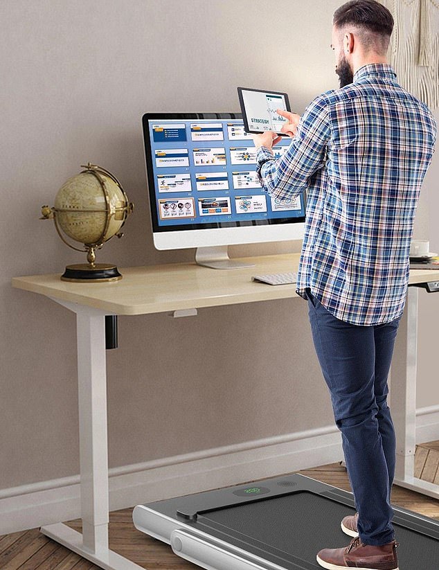 A standing desk is useful, but a desk treadmill might be even better as it gets you moving and only costs £200.