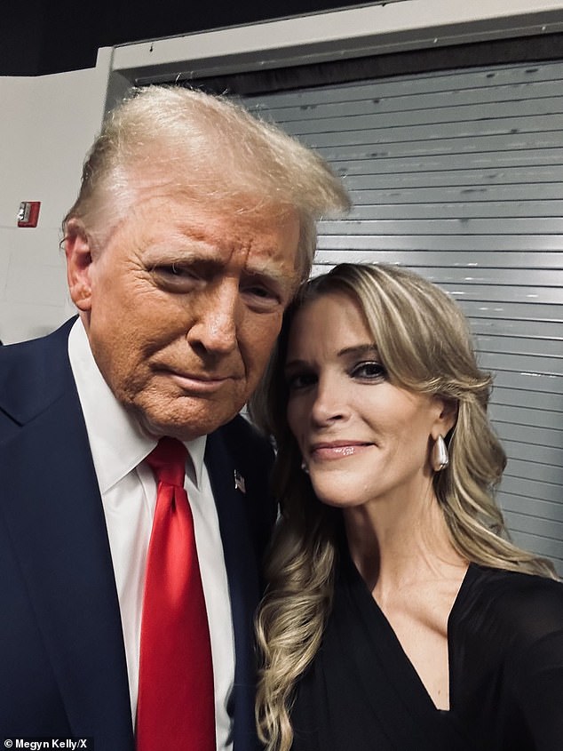 Megyn Kelly posted a selfie with Trump after the meeting and wrote, “An incredible night in Pittsburgh with President Trump. God bless him. Go vote for him! LFG America!'