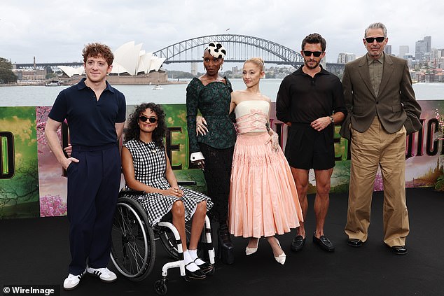 The stars appeared to be having a great time as they posed in front of the Sydney Opera House and Harbor Bridge while promoting the film based on the hit musical