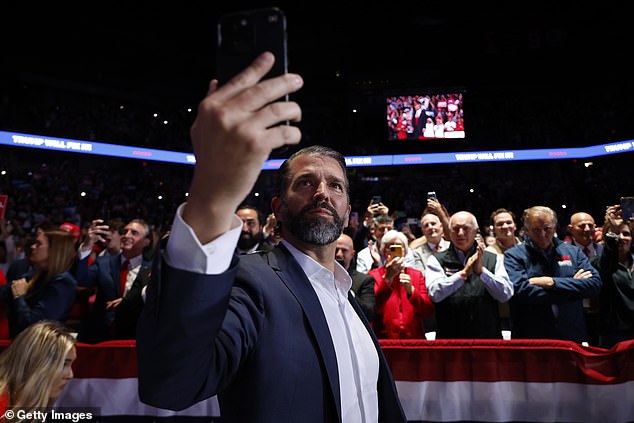 Donald Trump Jr. took the stage during the event. “If you wake up today without much sleep, you have to go to the polls,” he said