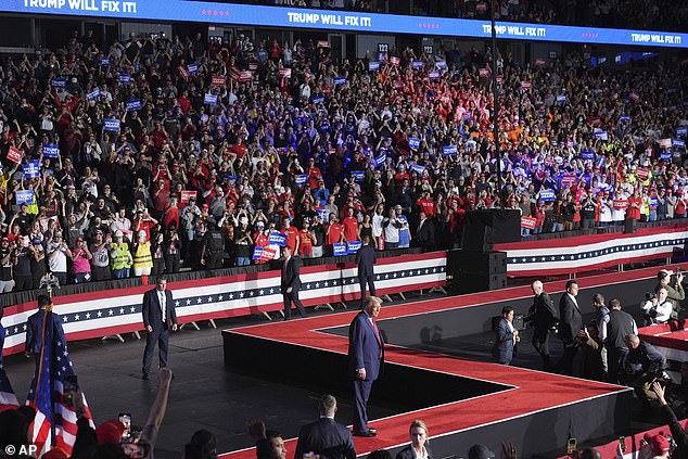 MAGA fans cheered loudly when Trump arrived