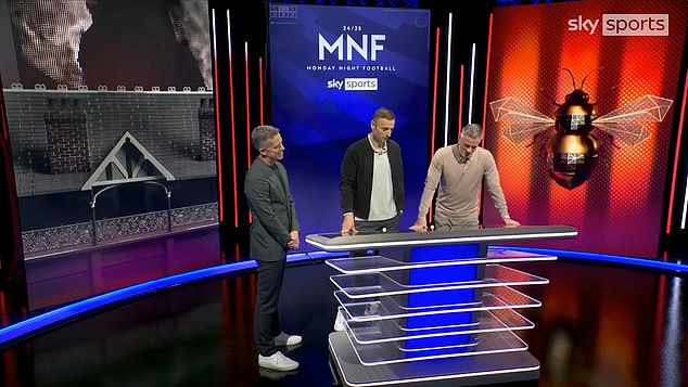 Dimitar Berbatov (center) was a guest on Monday Night Football to provide analysis